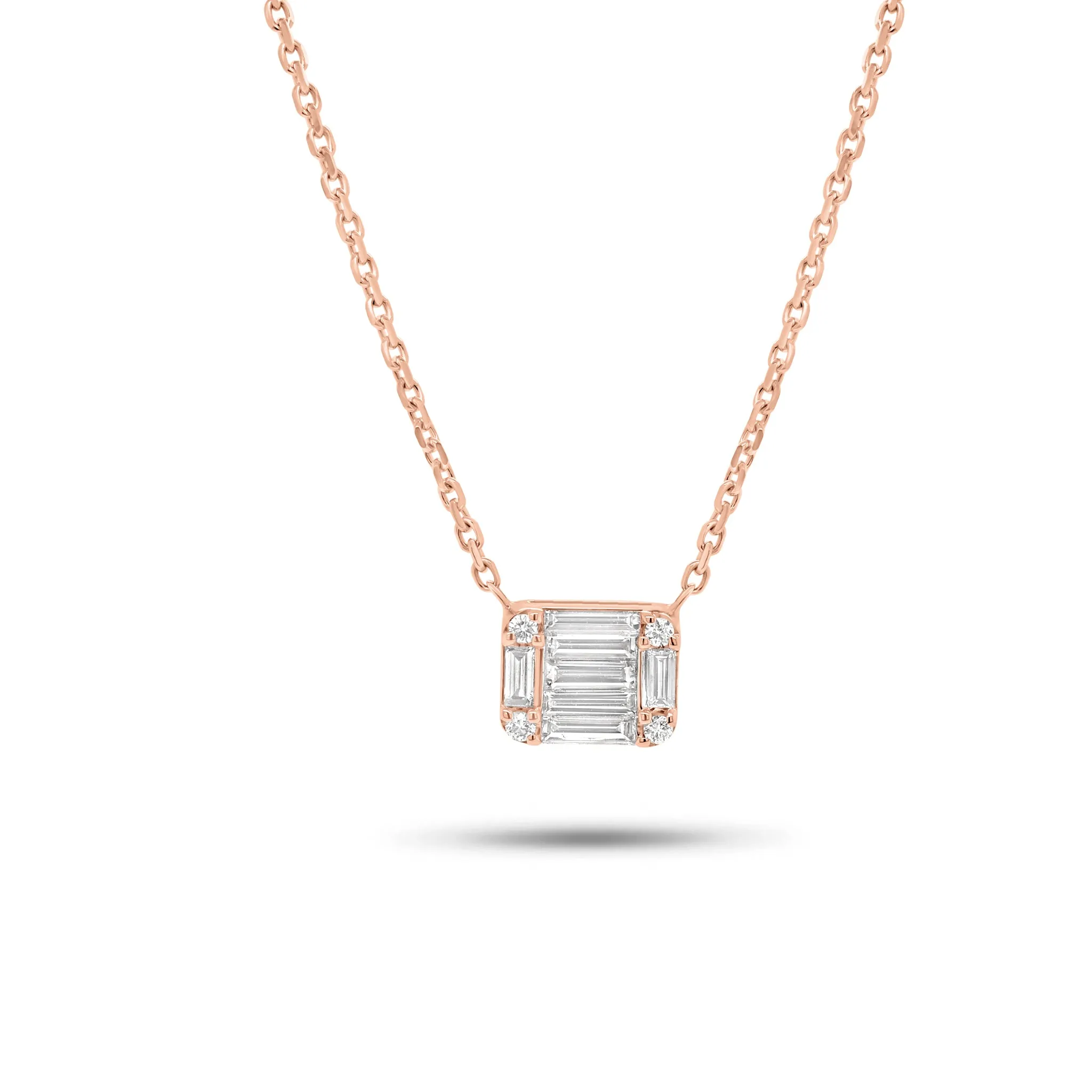 0.38 ct Emerald-Cut Diamond Illusion Pendant Necklace
