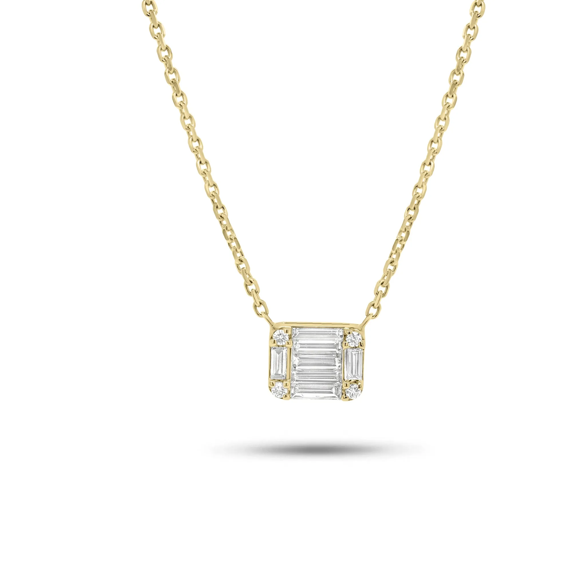 0.38 ct Emerald-Cut Diamond Illusion Pendant Necklace