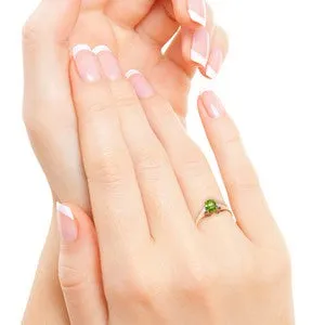 0.76 Carat 14K Solid Rose Gold Brilliance Peridot Diamond Ring
