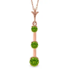 1.25 Carat 14K Solid Rose Gold Generosity Peridot Necklace