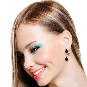 13.6 Carat 14K Solid White Gold Chandelier Earrings Garnet Peridot
