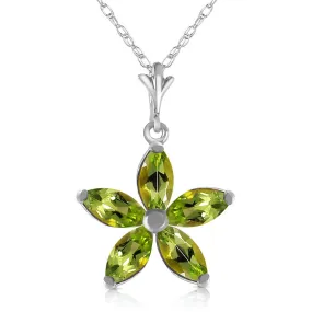 1.4 Carat 14K Solid White Gold La Vie Peridot Necklace
