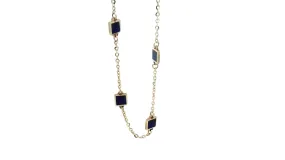 14 Karat Yellow Gemstone Cable Link Bracelet