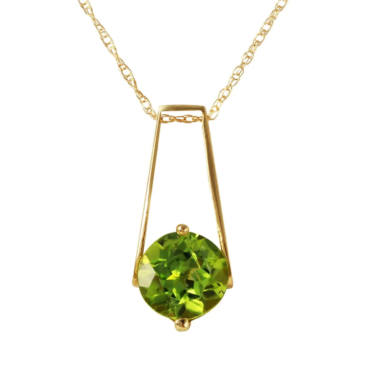 1.45 Carat 14K Solid Yellow Gold London Nights Peridot Necklace