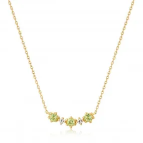 14ct Gold Peridot And White Sapphire Necklace NAU006-03YG