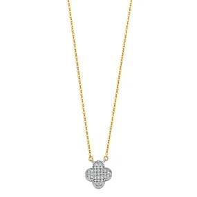 14K CZ CLOVE NECKLACE