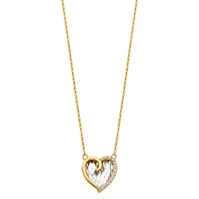 14K CZ HEART NECKLACE