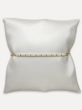 14K Diamond Elongated Half Tennis Bracelet