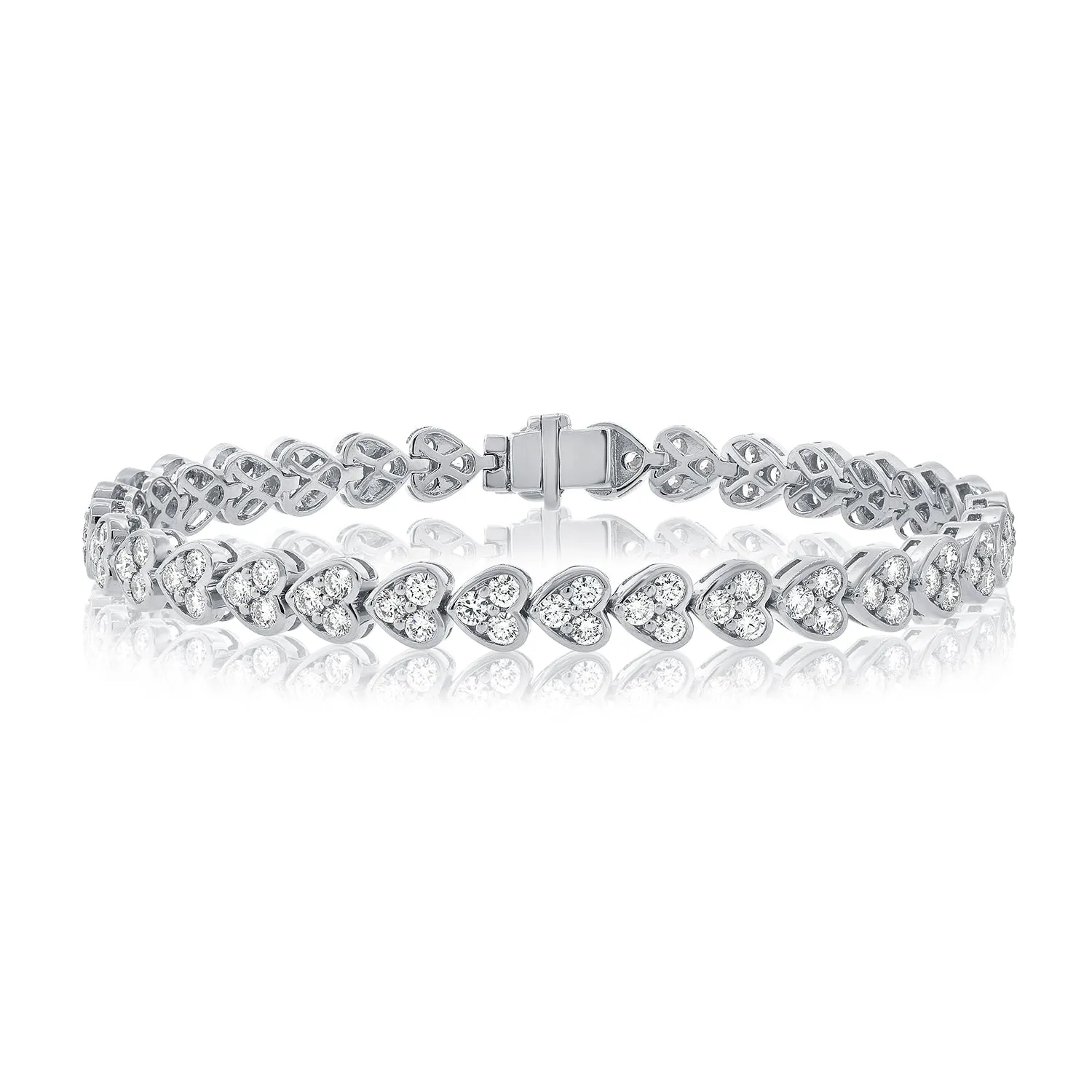 14k Gold & Diamond Heart Bracelet-4.87 ct.