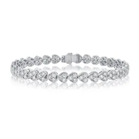 14k Gold & Diamond Heart Bracelet-4.87 ct.