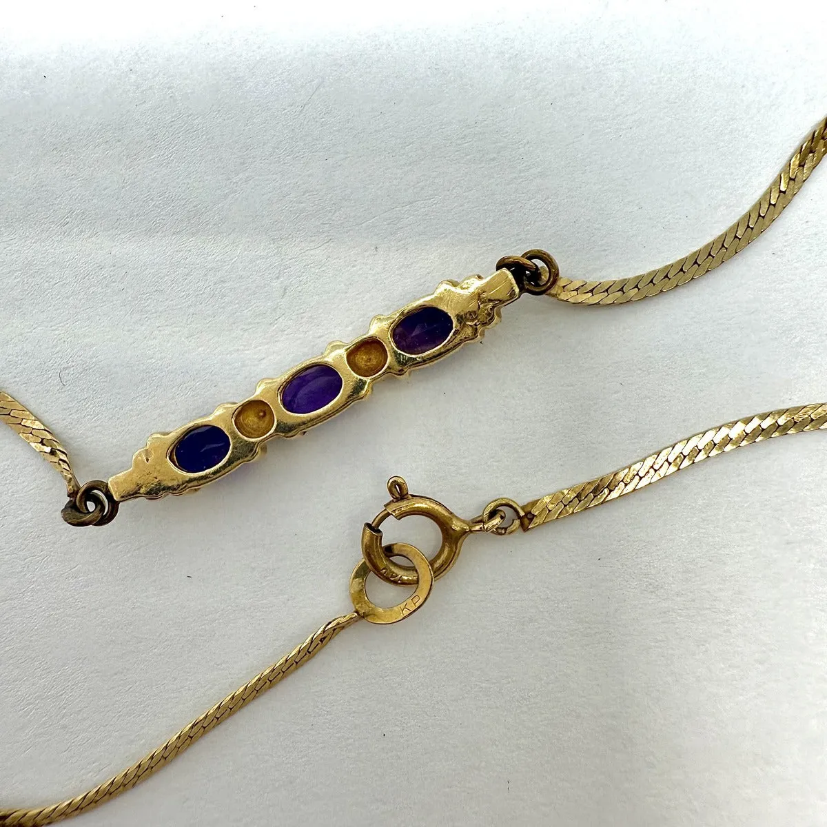 14K Gold Bracelet with 3 Amethyst