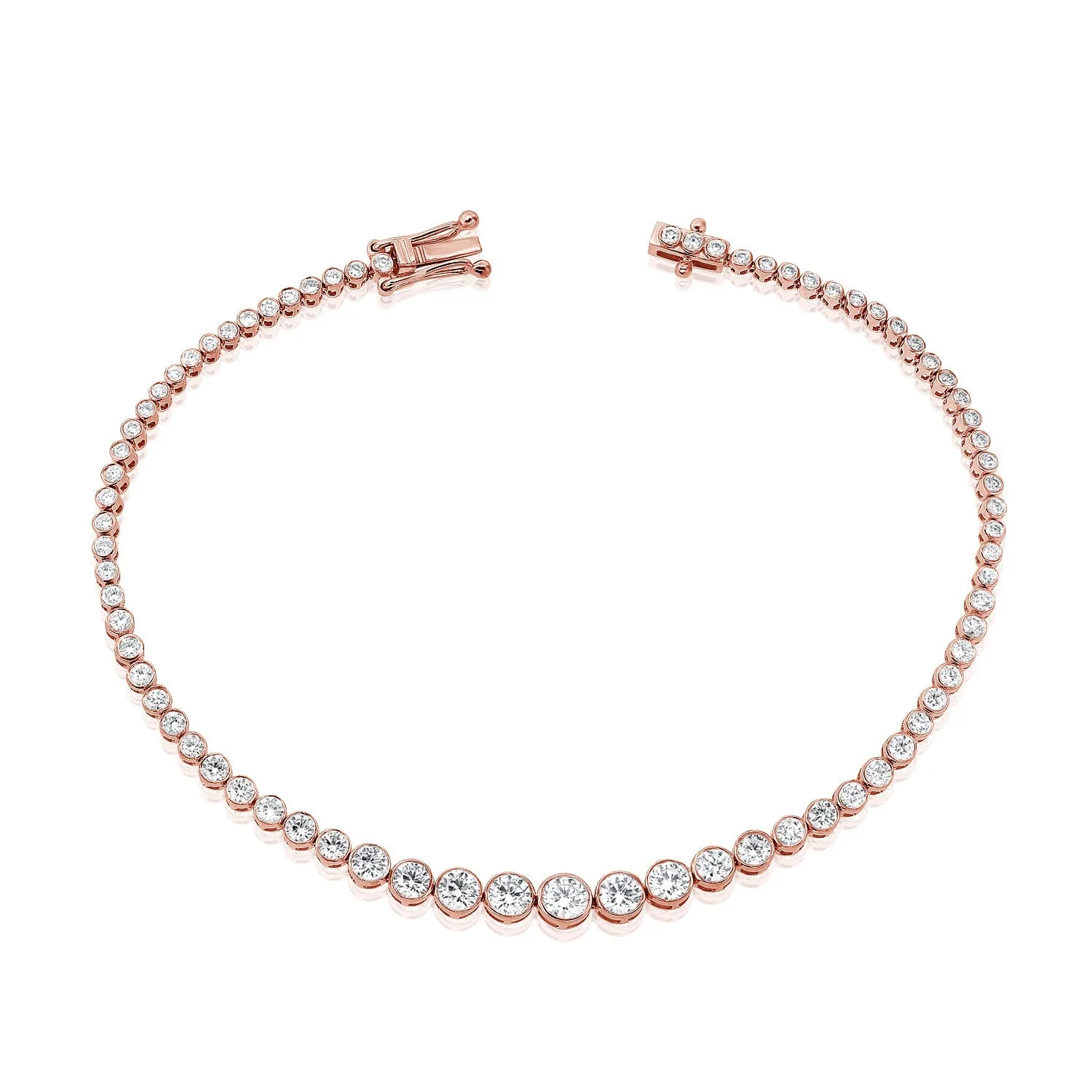 14k Gold Diamond Bezel-Set Tennis Bracelet - 2.23ct