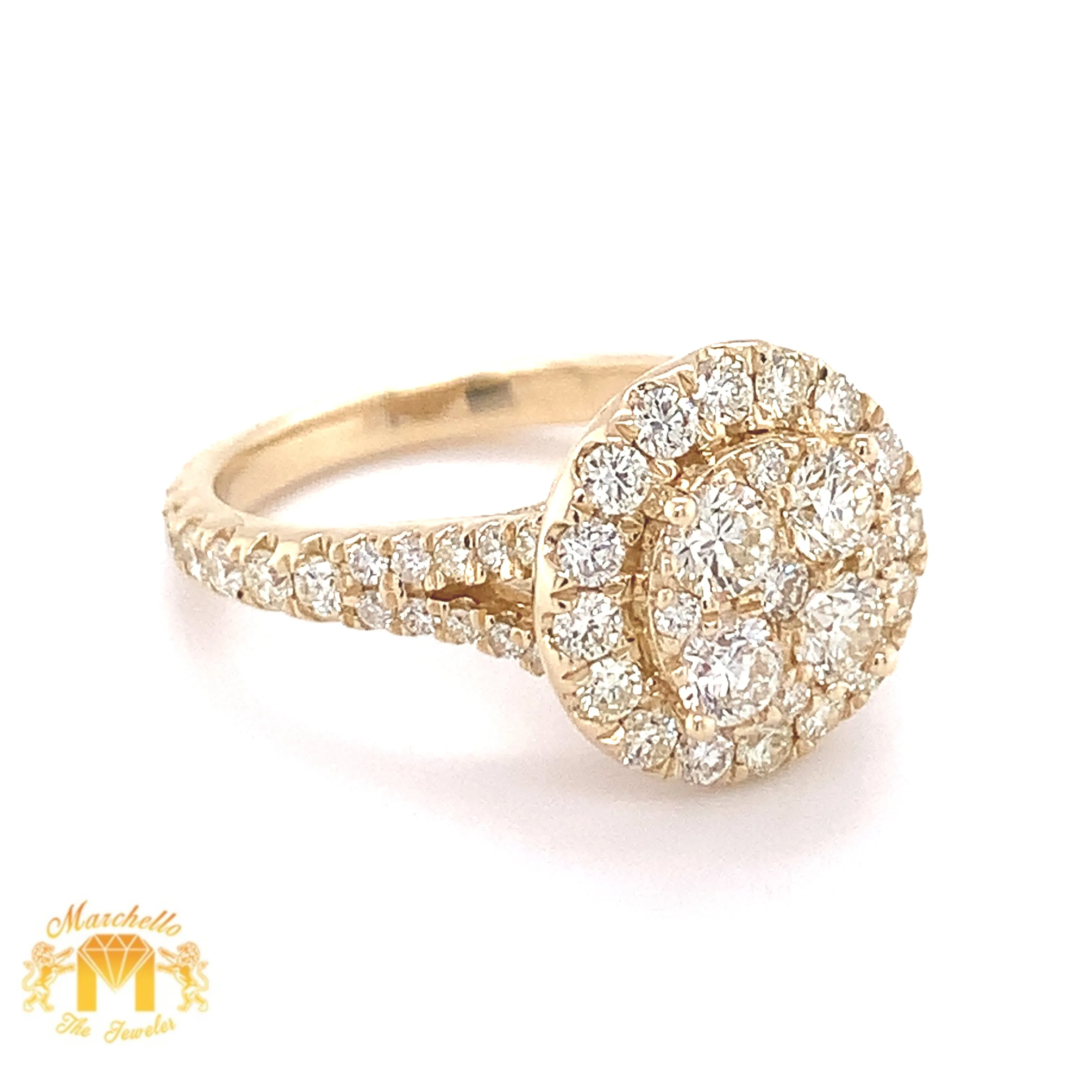14k Gold Ladies' Round Ring with Jumbo Diamond(split shank)
