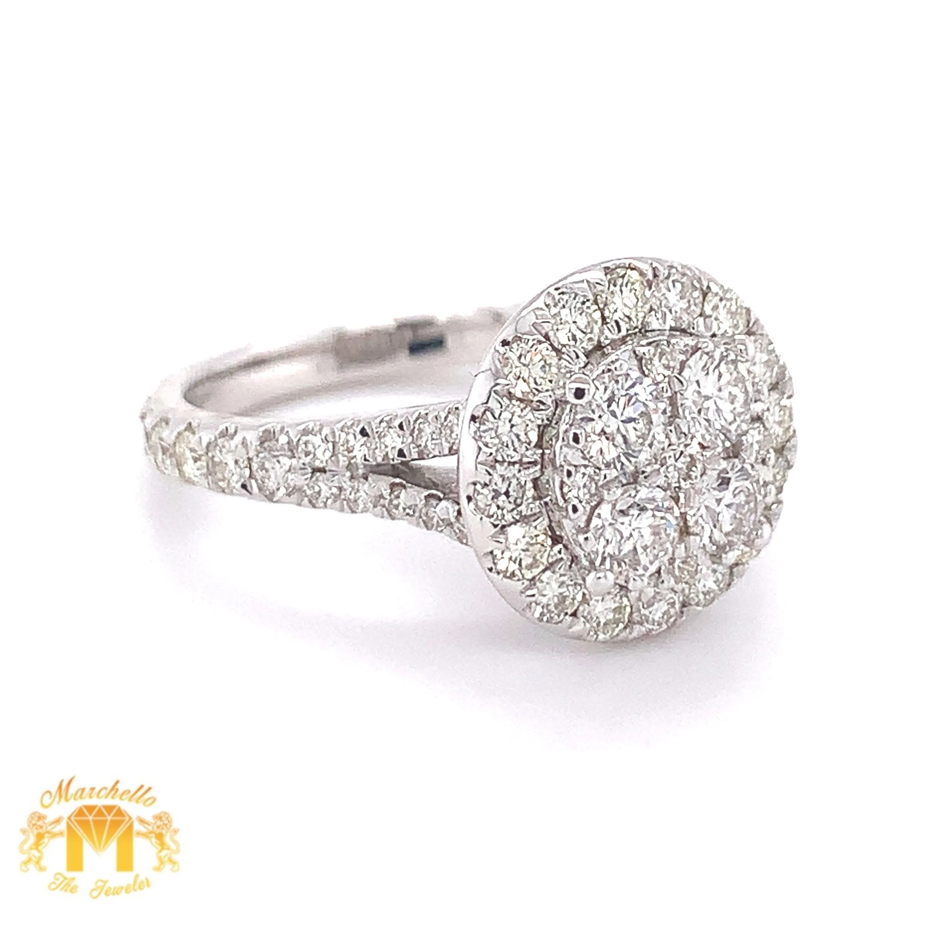 14k Gold Ladies' Round Ring with Jumbo Diamond(split shank)