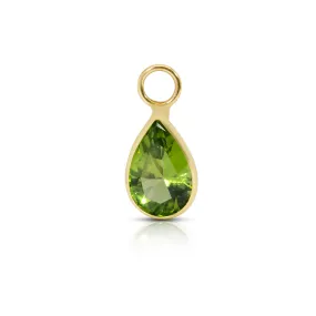 14K Gold Peridot Drop Earring Charm