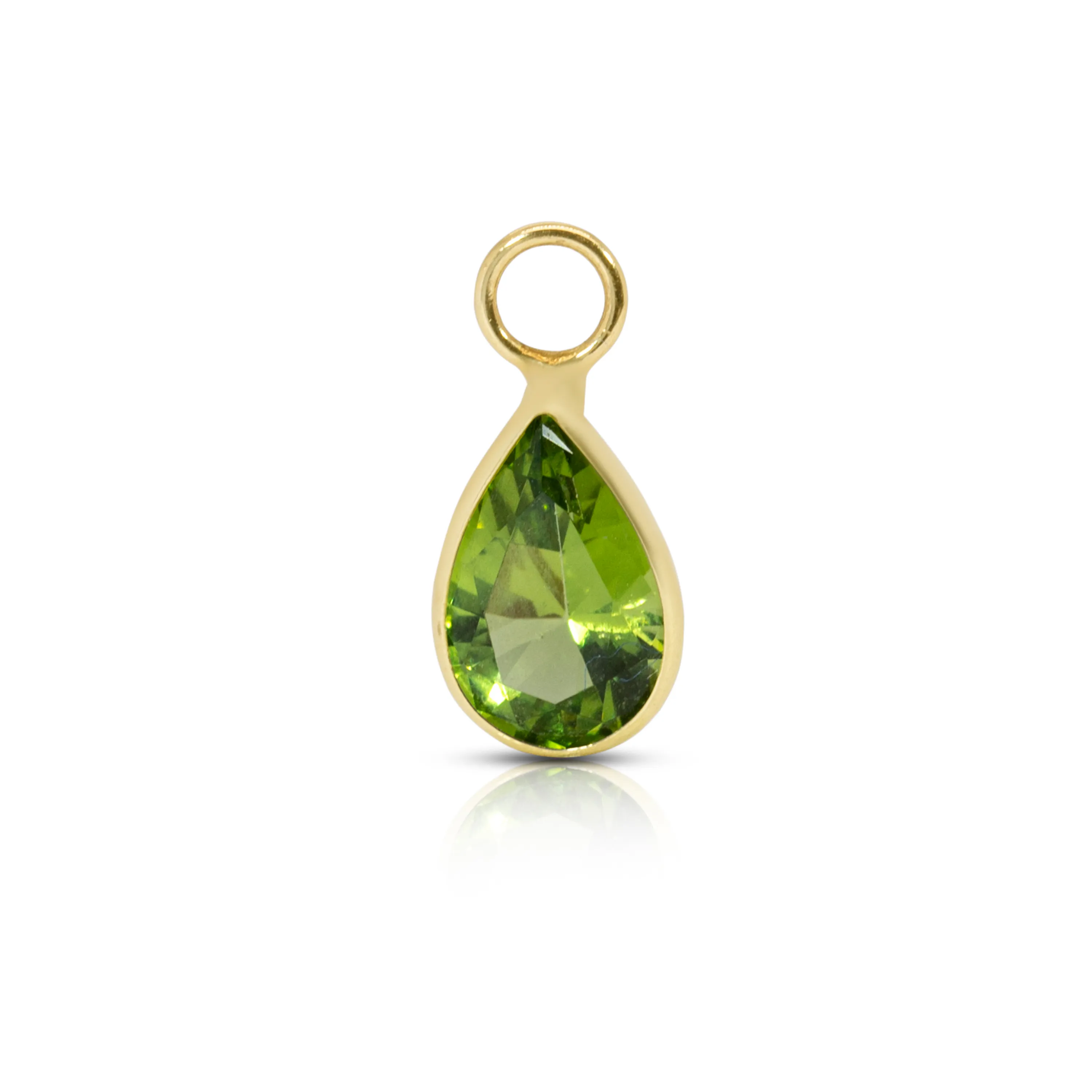 14K Gold Peridot Drop Earring Charm