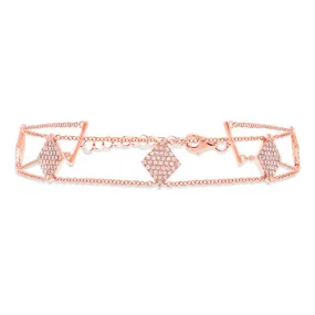 14k Rose Gold Diamond Bracelet
