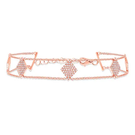 14k Rose Gold Diamond Bracelet