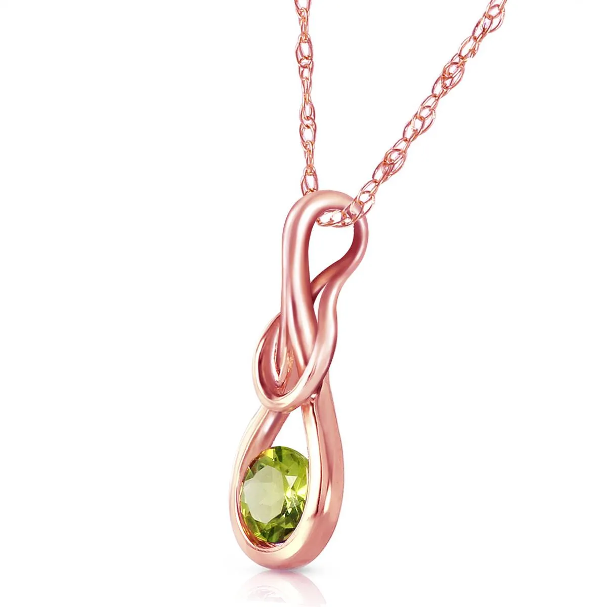 14K Solid Rose Gold Peridot Necklace Jewelry Series Royal