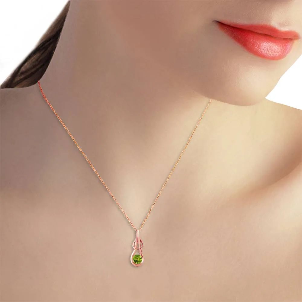 14K Solid Rose Gold Peridot Necklace Jewelry Series Royal
