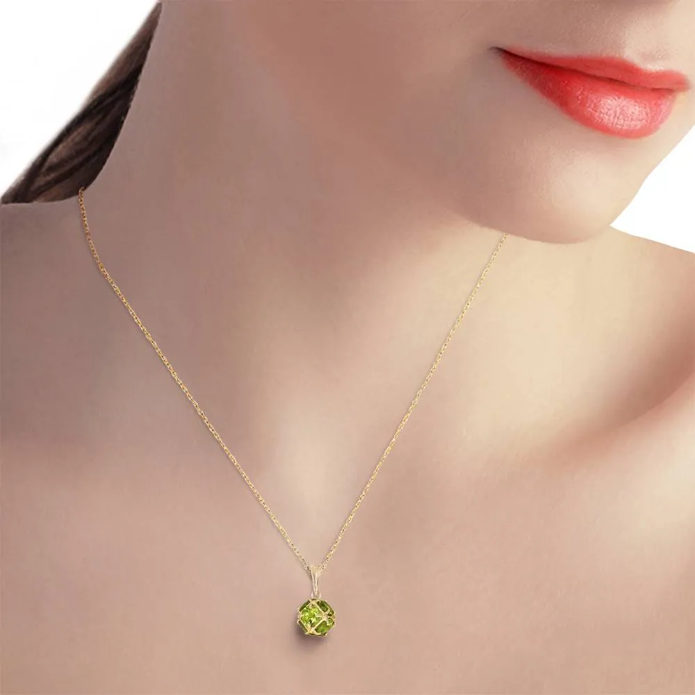 14K Solid Yellow Gold Necklace w/ Natural Peridots