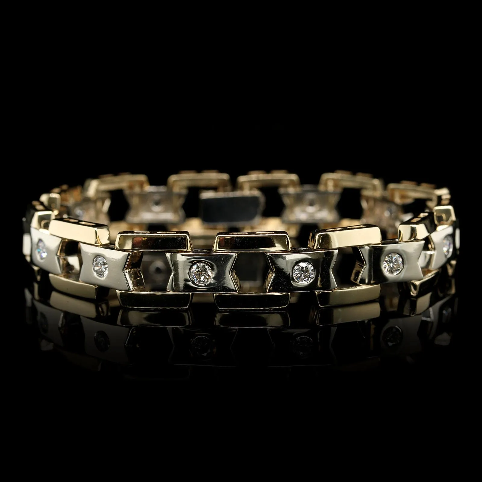 14K Two-tone Gold Estate Diamond Bracelet