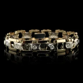 14K Two-tone Gold Estate Diamond Bracelet