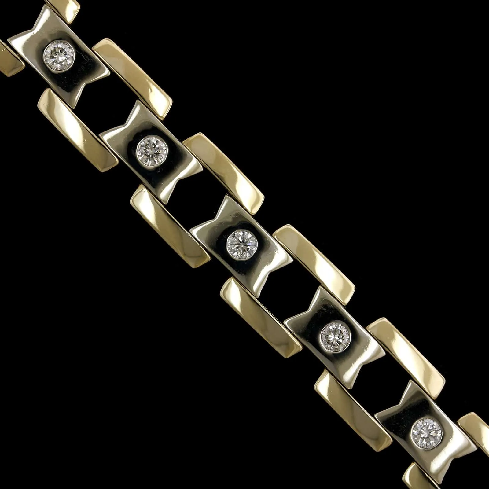 14K Two-tone Gold Estate Diamond Bracelet