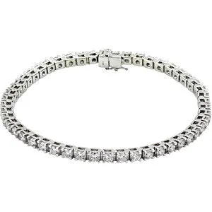 14K White 4 1/2 CTW Diamond Line 7.25" Bracelet