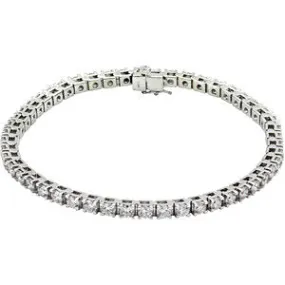 14K White 4 1/2 CTW Diamond Line 7.25" Bracelet
