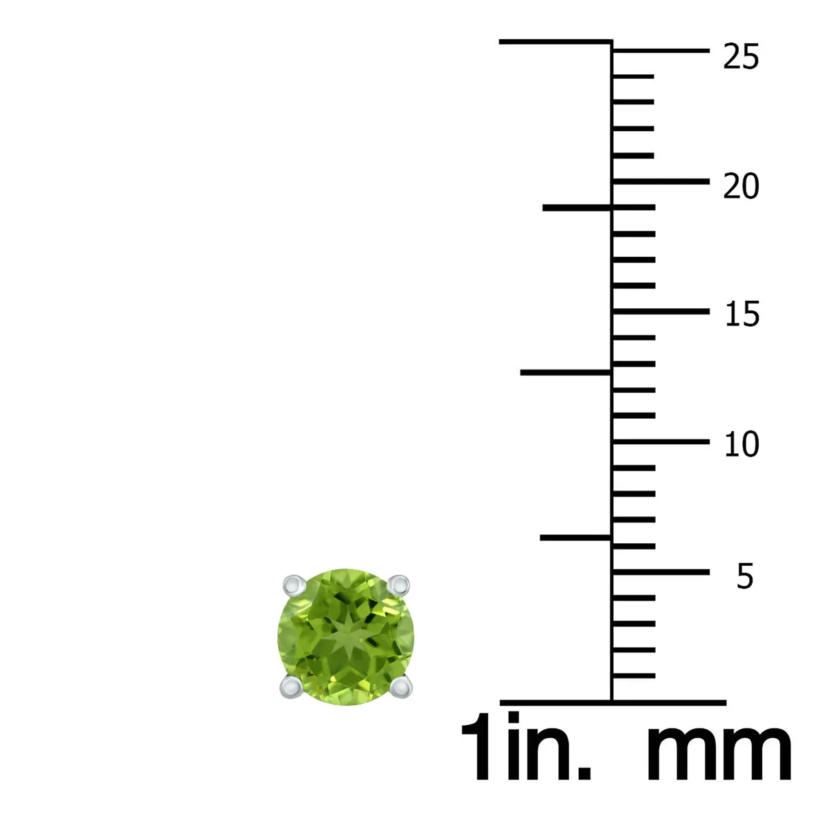 14K White Gold 5Mm Round Peridot Earrings