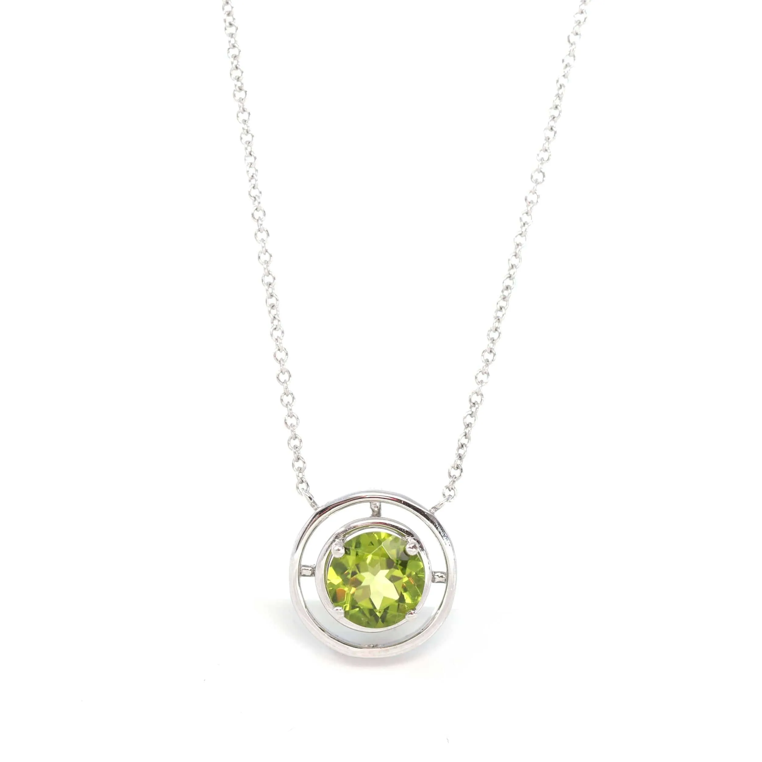 14k White Gold Genuine AAA Royal Red Sunstone Pendant Necklace