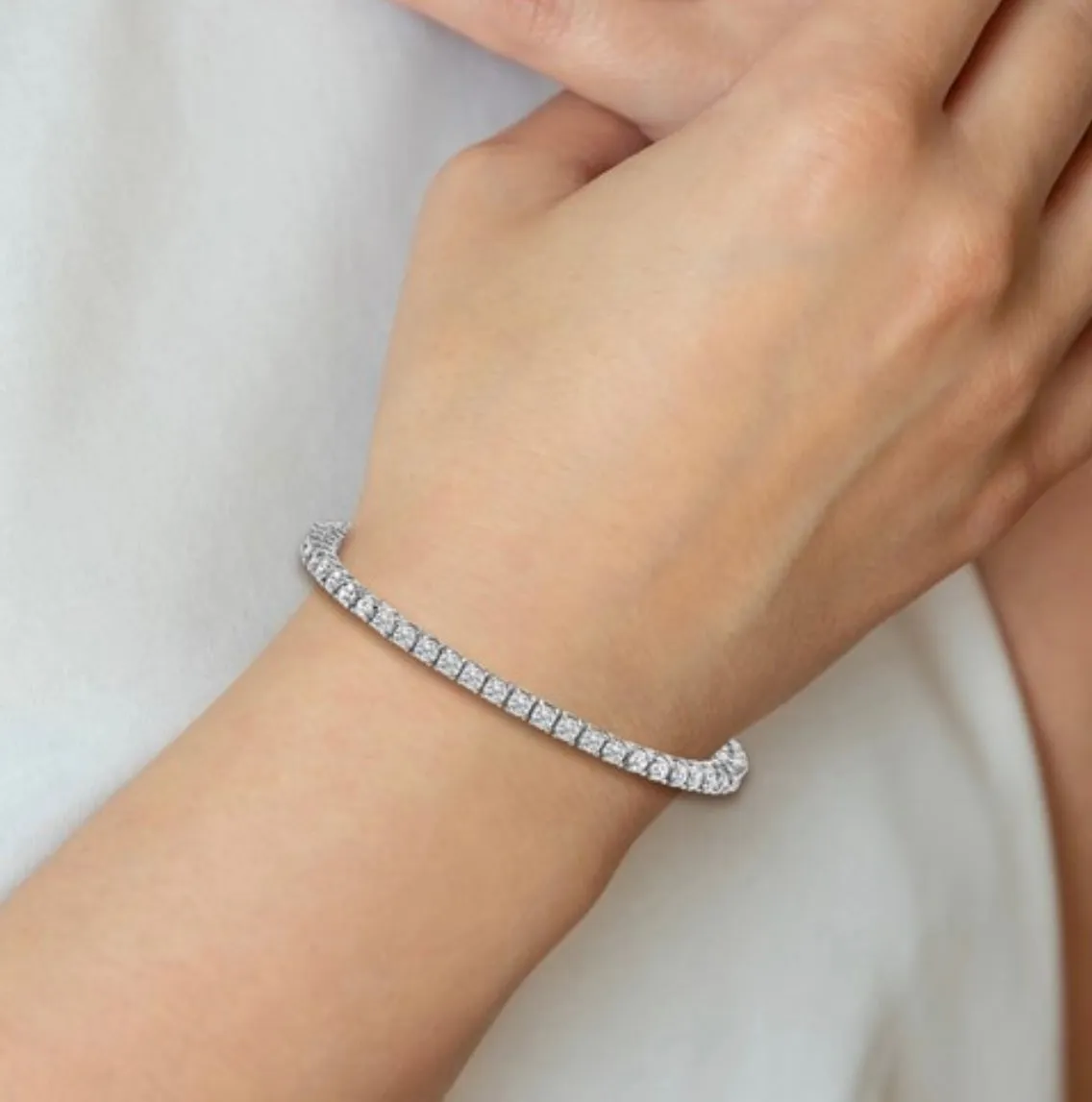 14k White Gold VS Diamond Tennis Bracelet