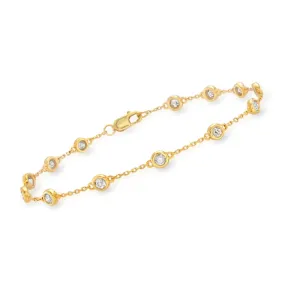 14k Yellow Gold 0.50Ct Diamond Bracelet with 12 Diamonds