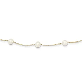14k Yellow Gold Cultured Pearl Necklace
