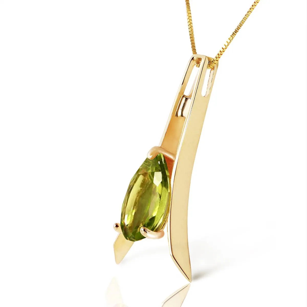 1.5 Carat 14K Solid Yellow Gold September In Paris Peridot Necklace