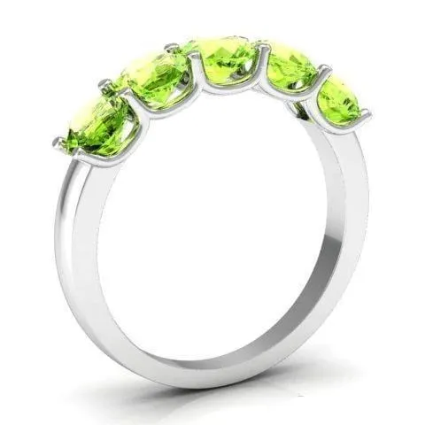 1.50cttw U Prong 5 Stone Peridot Ring