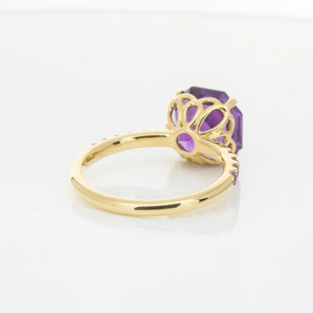 18ct Yellow Gold 3.95ct Amethyst Ring