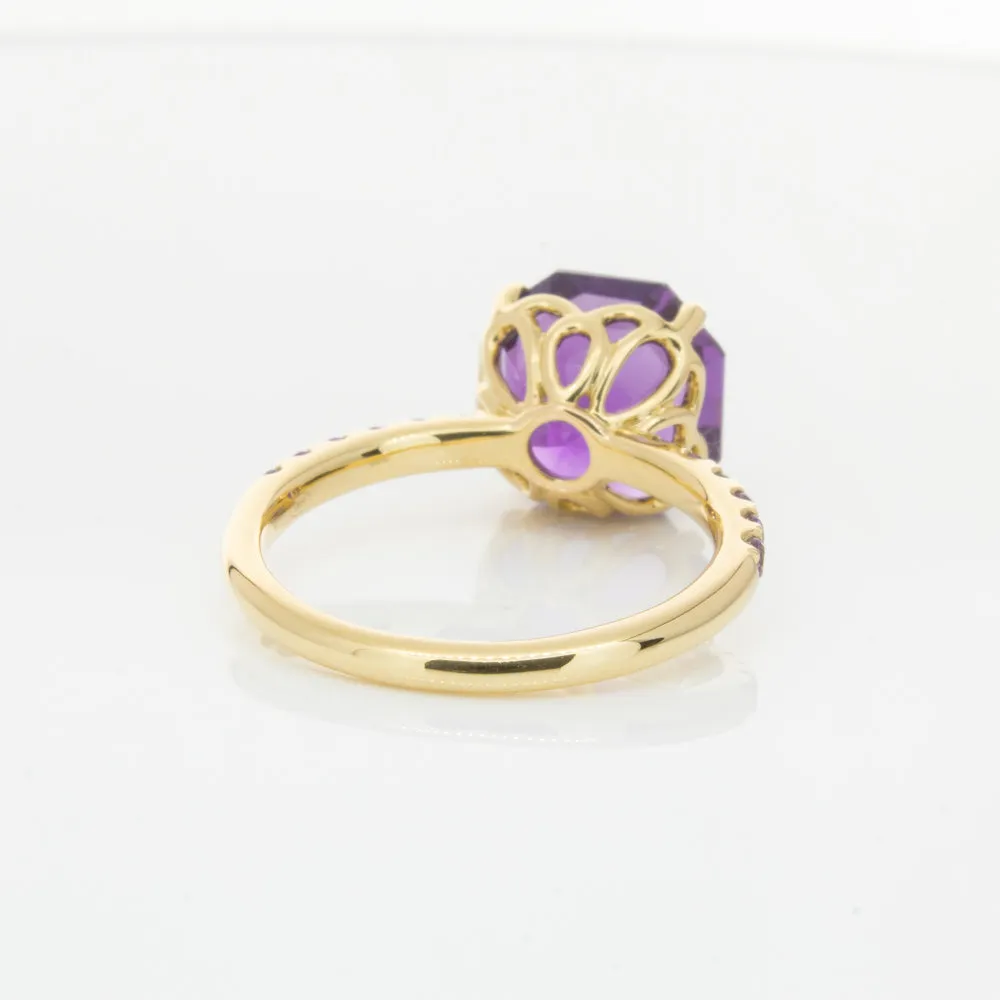 18ct Yellow Gold 3.95ct Amethyst Ring