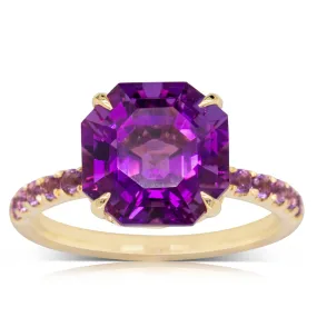 18ct Yellow Gold 3.95ct Amethyst Ring