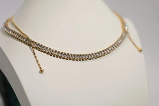 18K Gold-Filled Baguette Tennis Necklace