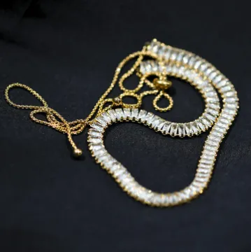 18K Gold-Filled Baguette Tennis Necklace