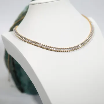 18K Gold-Filled Baguette Tennis Necklace