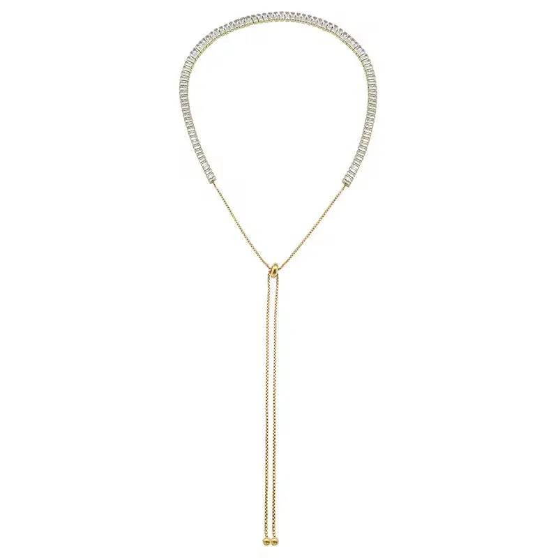 18K Gold-Filled Baguette Tennis Necklace