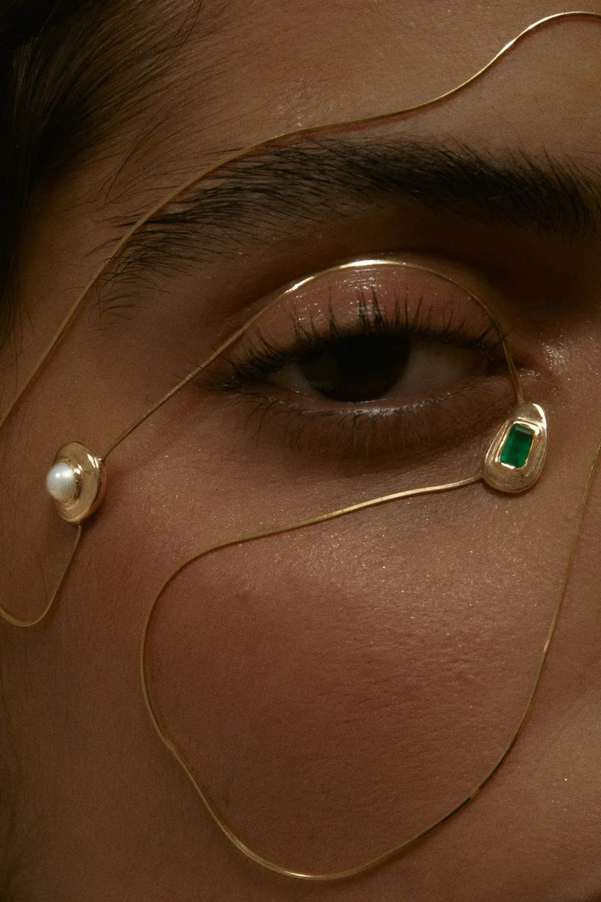 18K Gold Zircon Pearl Necklace