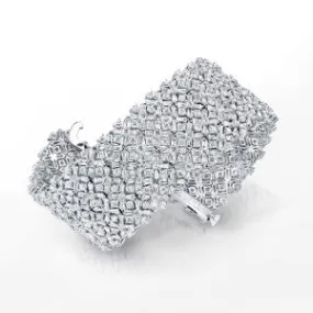 18K White Gold Diamond Bangle Bracelet