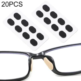 20 PCS Glasses Nose Strip Soft EVA Sponge Nose Mat Comfortable No Pressure Mark Does Not Remove Makeup Anti-Height Eye Frame Nose(Black 1.5mm)