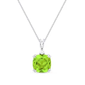 2.05ct Peridot 16"Pendant Necklace in 14K White Gold