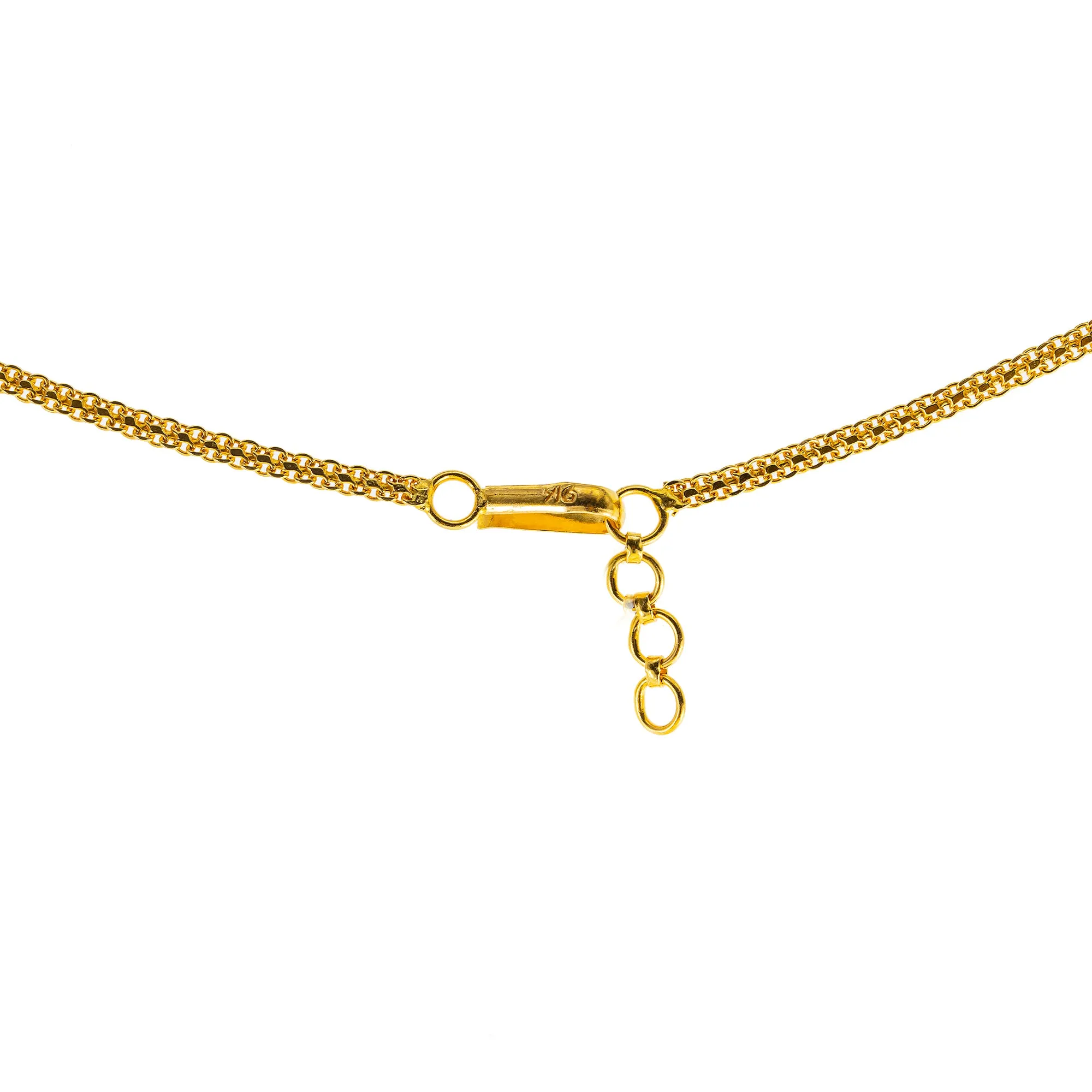 22K Yellow Gold Kasu Necklace w/ Emerald & Ruby (71.2gm)