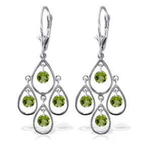 2.4 Carat 14K Solid White Gold Solace Peridot Earrings